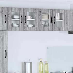 Stenski stekleni omarica LUCCA 2 pcs Siva Sonoma