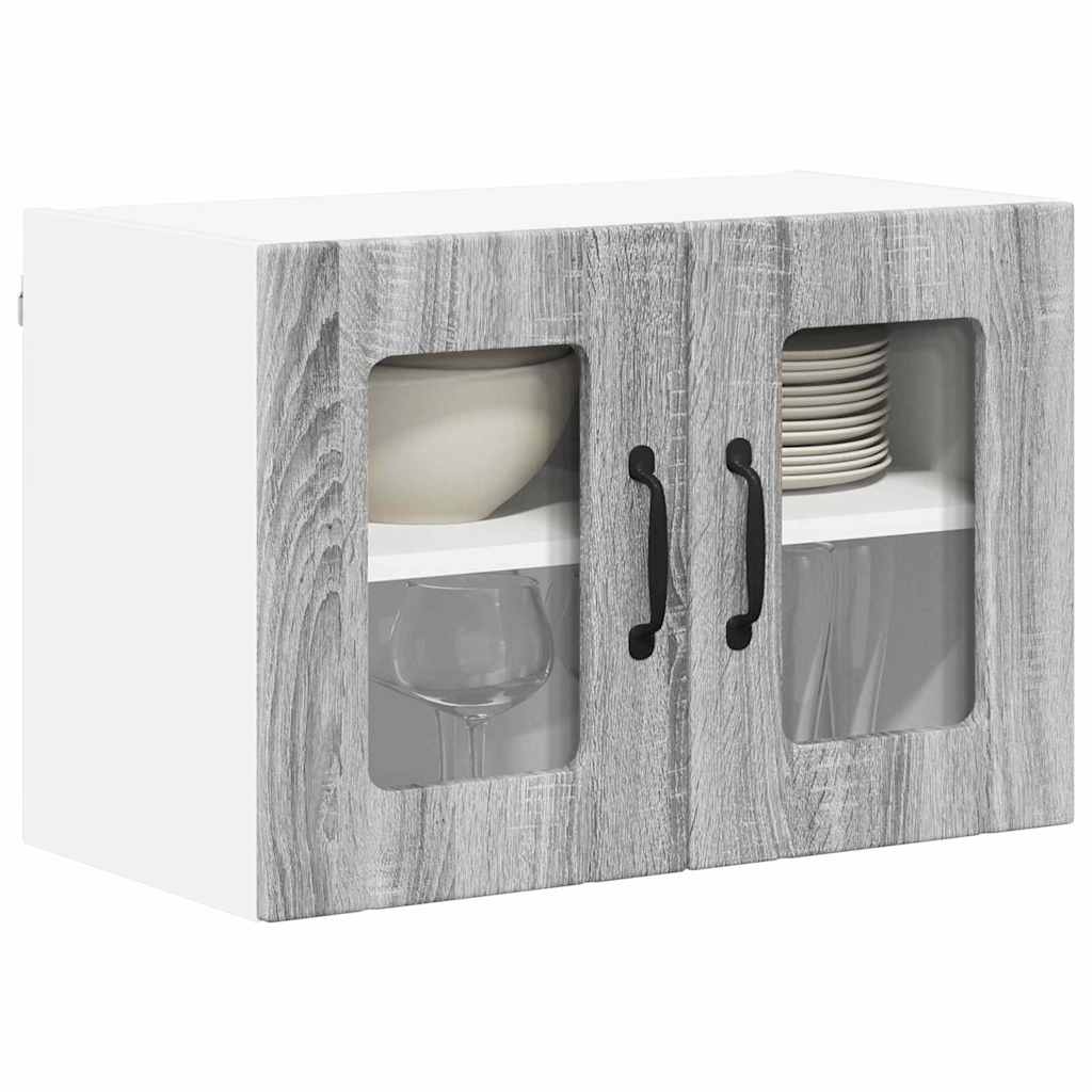 vidaXL Keukenkast aan de muur 2 pcs Grijs Sonoma 60 x 31 x 40 cm