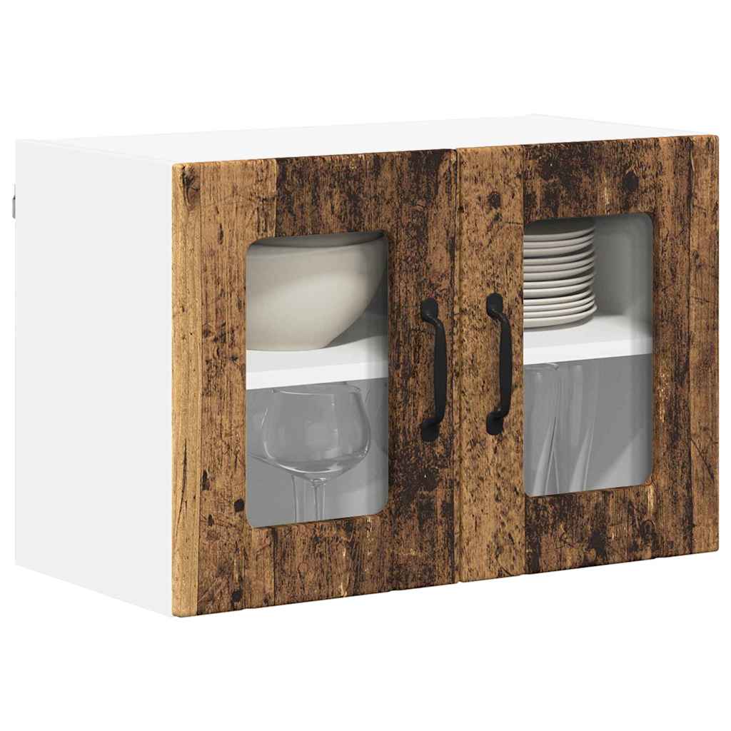 vidaXL Keukenkast aan de muur met plank 2 pcs Oud Hout 60 x 31 x 40 cm