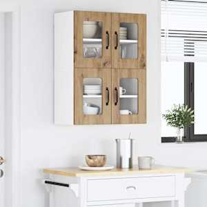 Nástěnná skleněná skříň LUCCA 2 pcs Dub artisan 60 x 31 x 40 cm - obrázek 4
