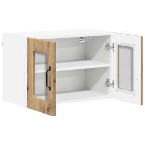 Nástěnná skleněná skříň LUCCA 2 pcs Dub artisan 60 x 31 x 40 cm - obrázek 6