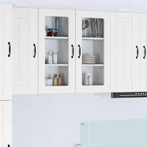 Stenski stekleni omarica LUCCA 2 pcs Bela 40 x 31 x 80 cm