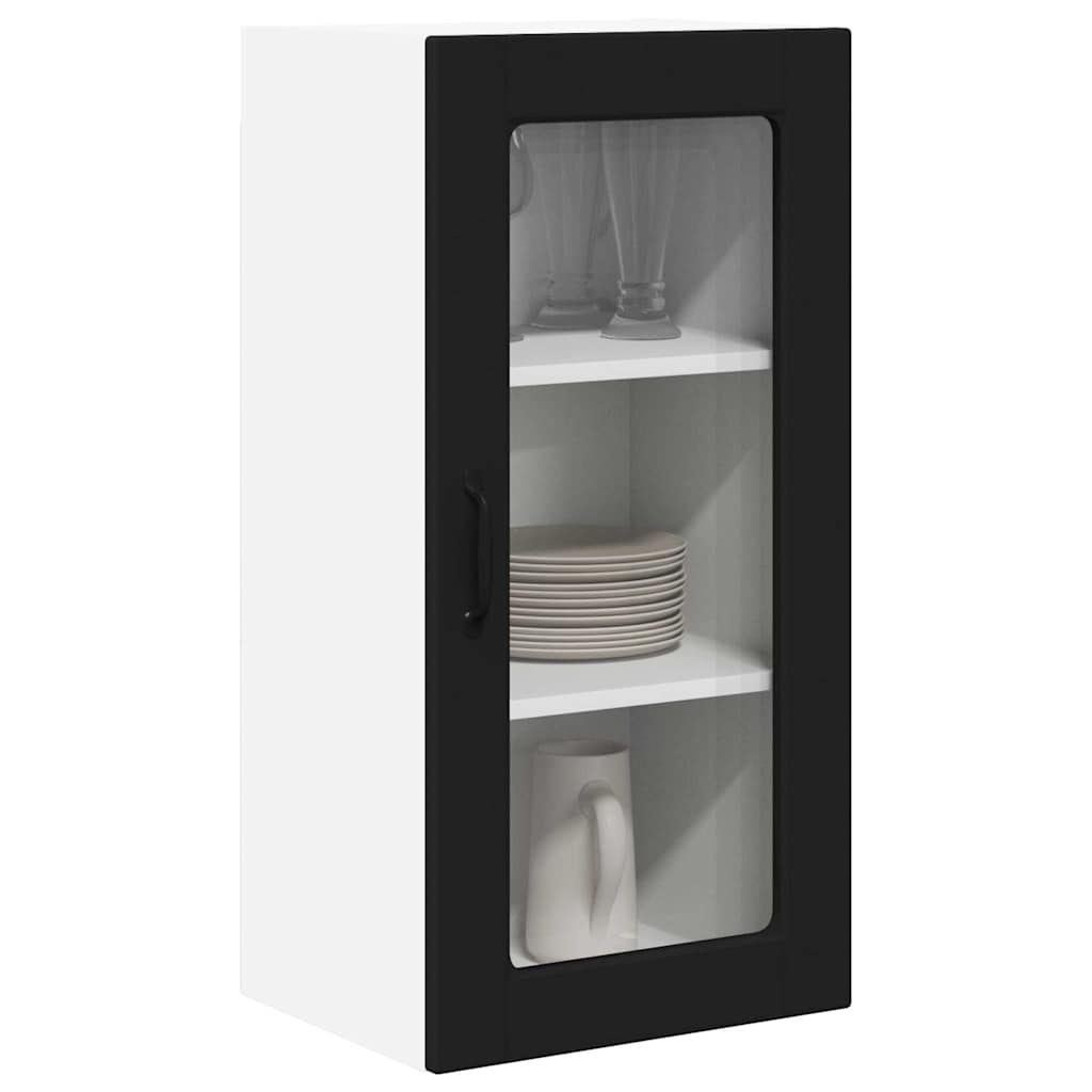 vidaXL Keukenkast aan de muur 2 pcs Zwart 40 x 31 x 80 cm Bewerkt hout