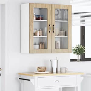 Stenski stekleni omarica LUCCA 2 pcs Sonoma hrast