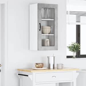 Stenski stekleni omarica LUCCA Betonsko siva 40 x 31 x 80 cm