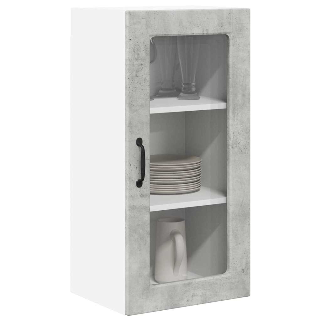 vidaXL Keukenkast aan de muur 2 pcs Beton Grijs 40 x 31 x 80 cm