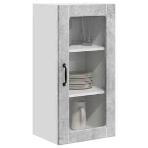 Nástěnná skleněná skříň LUCCA 2 pcs Betonově šedá - obrázek 3