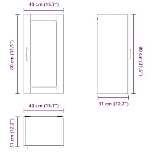 Nástěnná skleněná skříň LUCCA 2 pcs Betonově šedá - obrázek 11