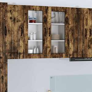 Stenski stekleni omarica LUCCA Dimljen hrast 40 x 31 x 80 cm