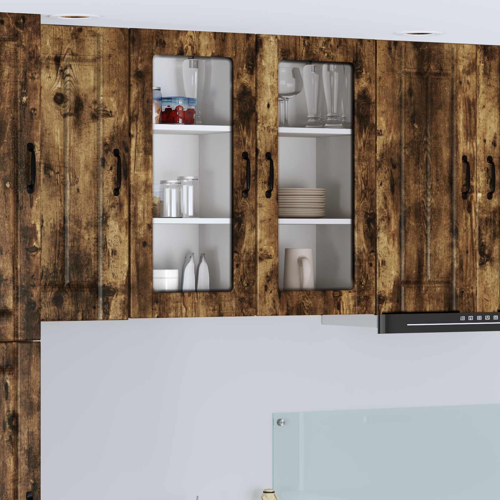 vidaXL Dulap de bucătărie 2 pcs Stejar fumuriu 40 x 31 x 80 cm