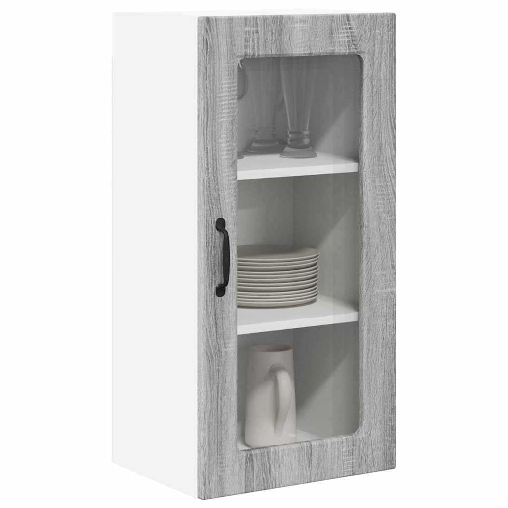 vidaXL Keukenkast aan de muur 2 pcs Grijs Sonoma 40 x 31 x 80 cm
