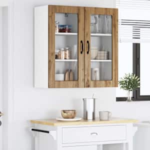 Stenski stekleni omarica LUCCA 2 pcs Artisan hrast