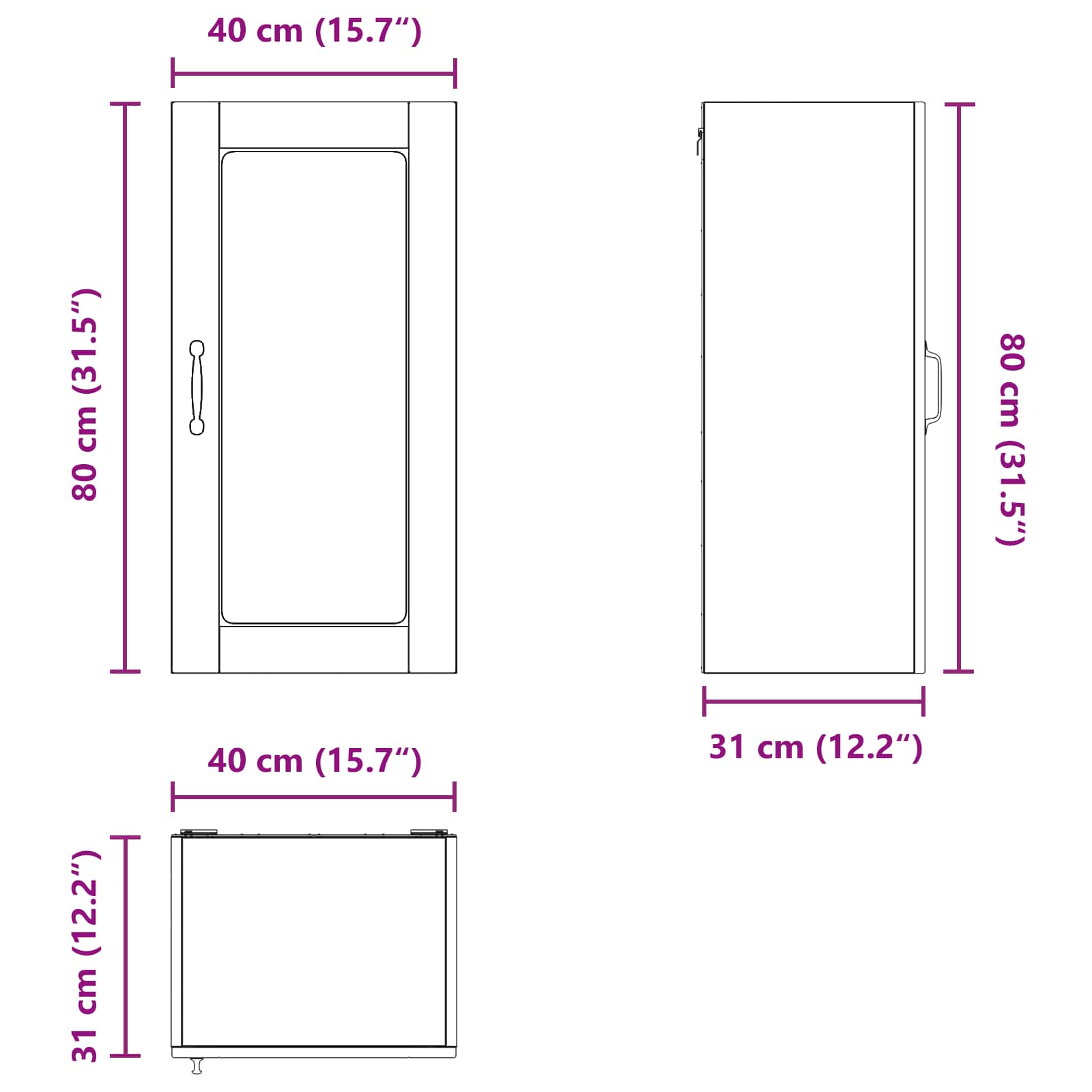 Stenski stekleni omarica LUCCA 2 pcs Artisan hrast - slika 11