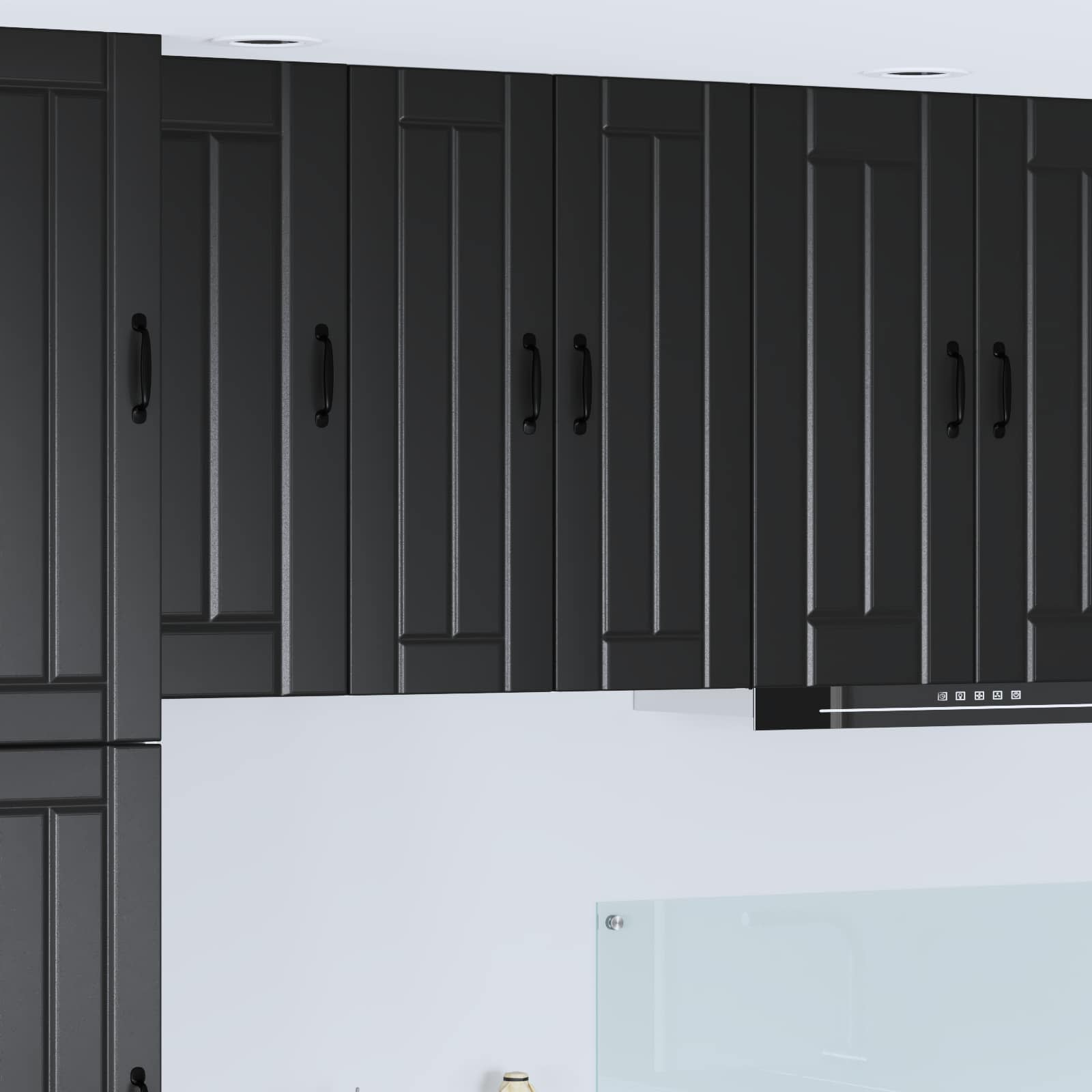 vidaXL Dulap de bucătărie 2 pcs Negru 30 x 31 x 80 cm Lemn compozit