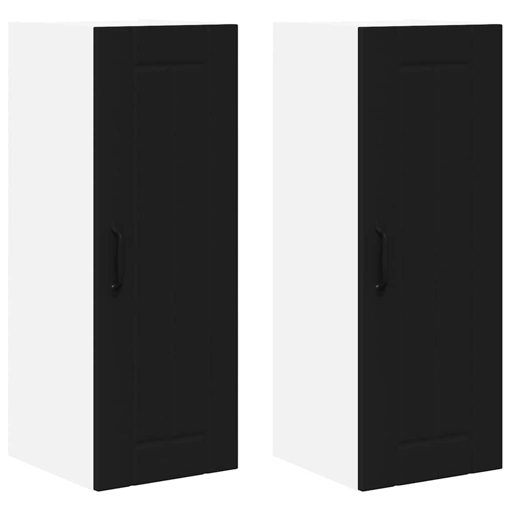 Thumbnail - vidaXL Küchenhängeschrank 2 pcs Schwarz 30 x 31 x 80 cm Holzwerkstoff