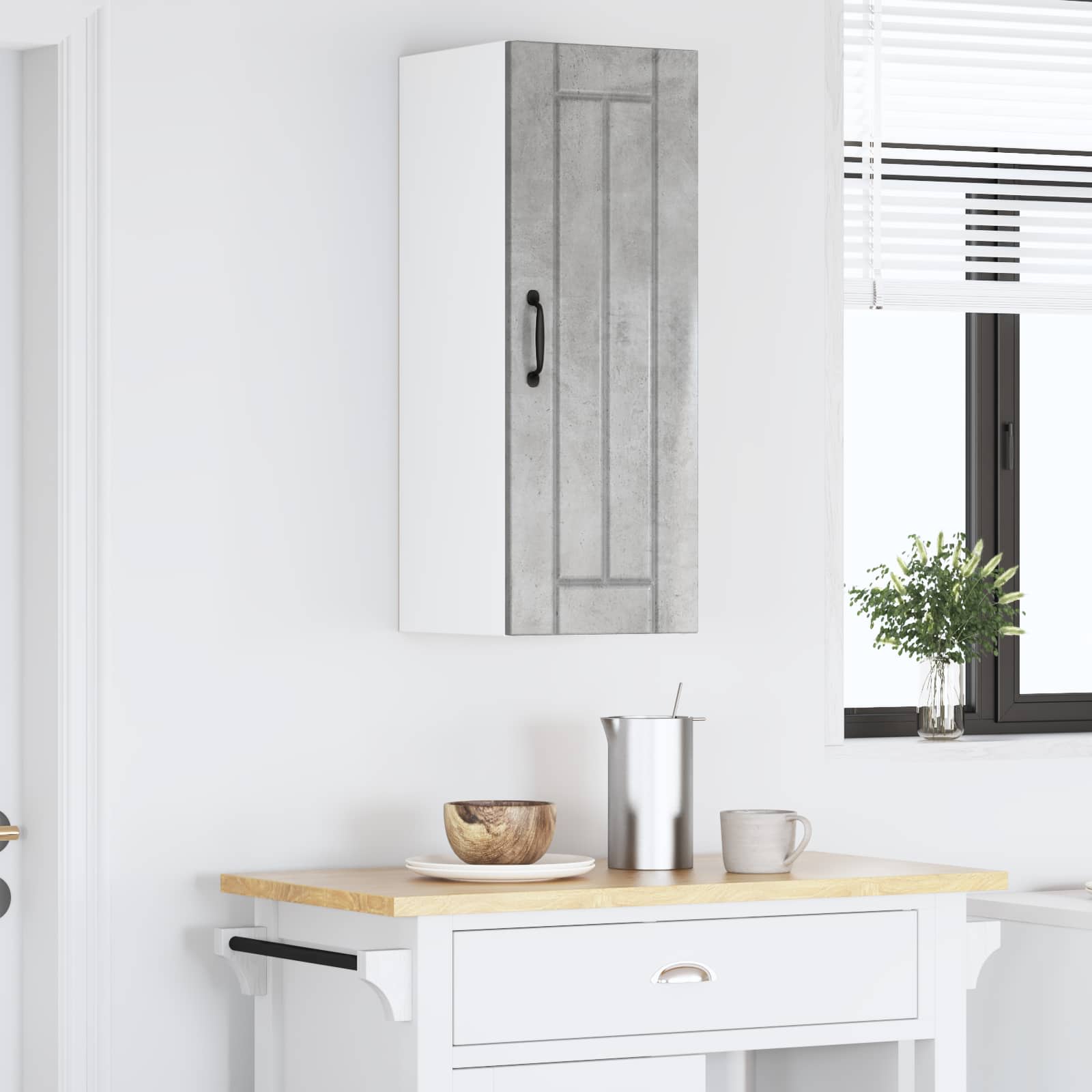 Kuhinjski element Betonsko siva 30 x 31 x 80 cm Konstruiran les - slika 4