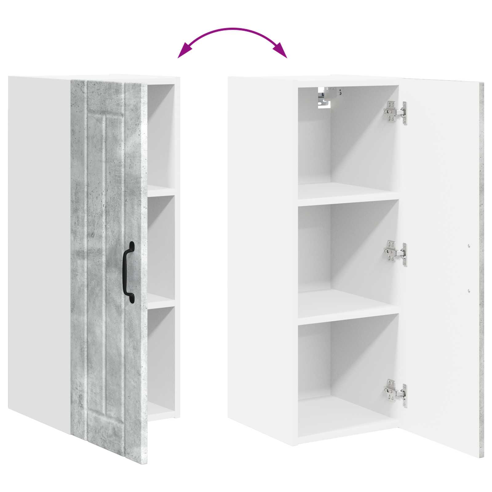 Kuhinjski element Betonsko siva 30 x 31 x 80 cm Konstruiran les - slika 12