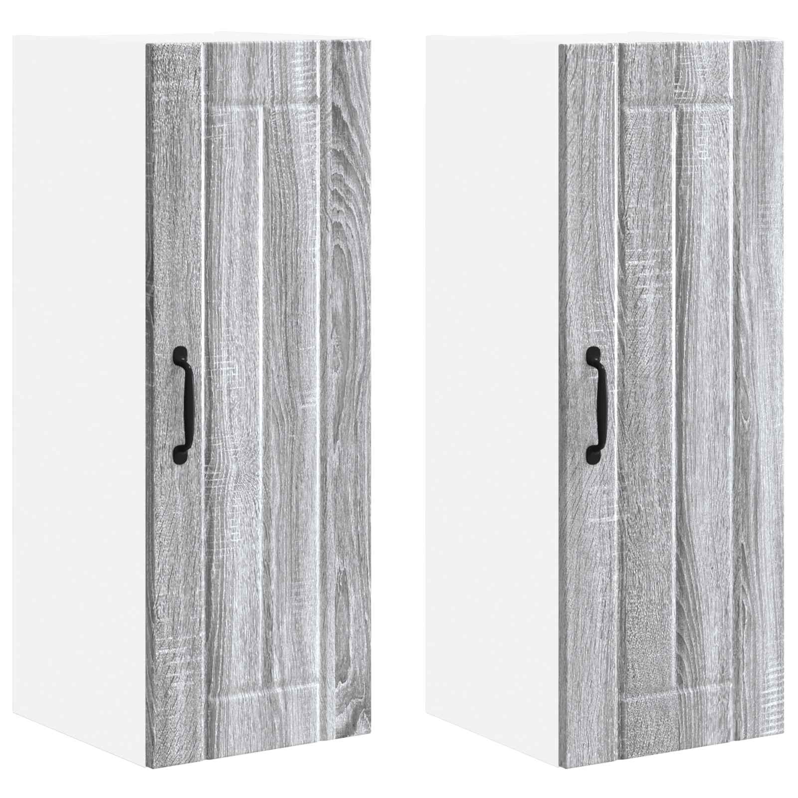 vidaXL Wandkast LUCCA 2 st Grijs Sonoma 30 x 31 x 80 cm Bewerkt hout, foto 3