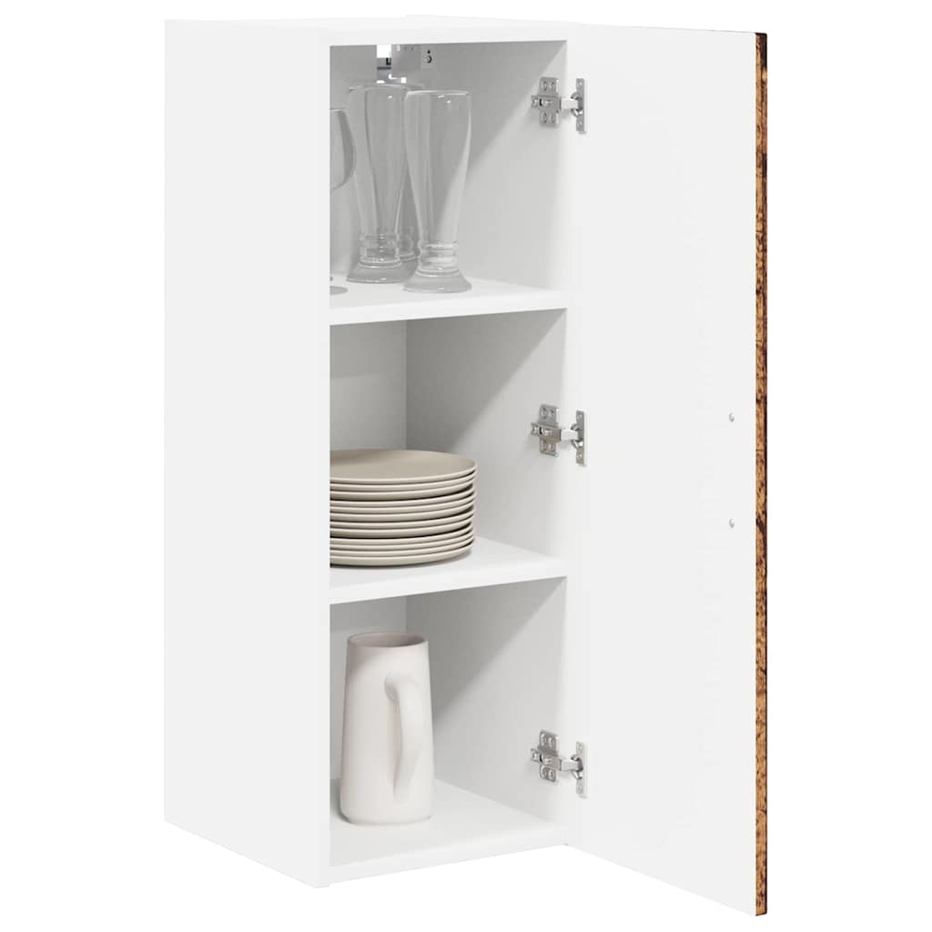 vidaXL Keukenkast aan de muur met plank 2 pcs Oud Hout 30 x 31 x 80 cm