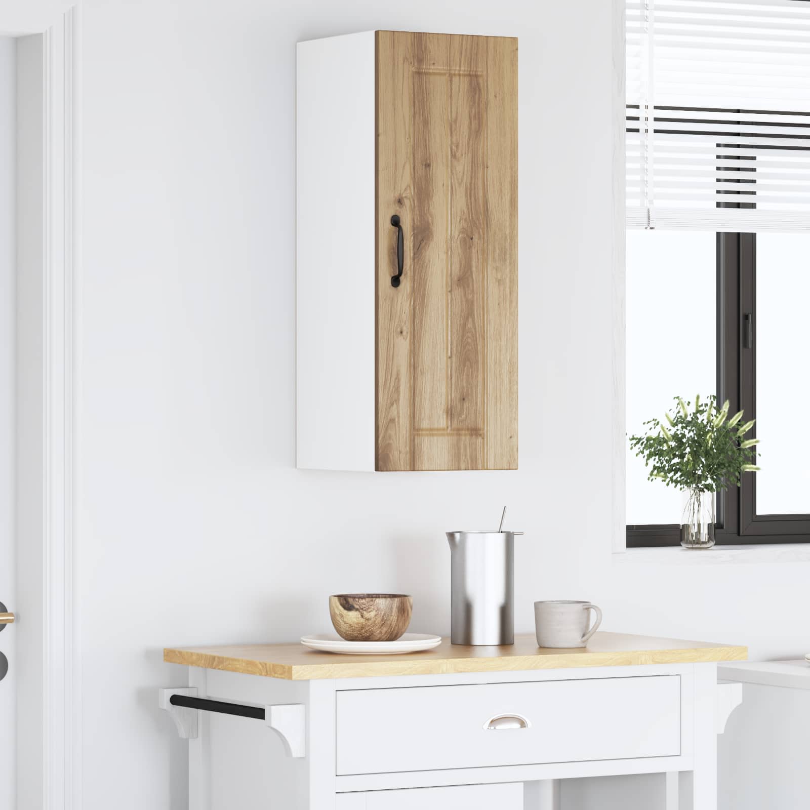 Stenska kuhinjska omarica z vrati Umetni hrast 30 x 31 x 80 cm - slika 4