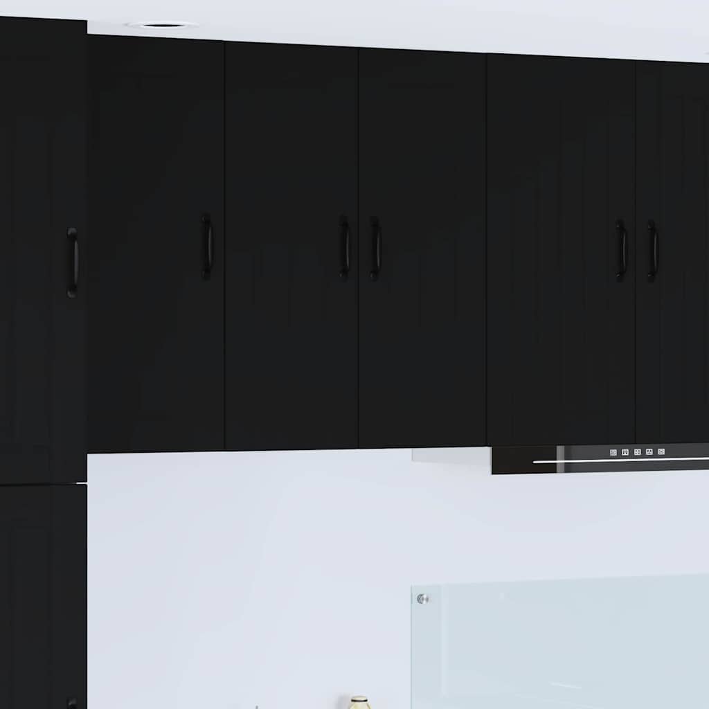 Dulapuri bucătărie - Dulap suspendat de bucătărie cu raft Negru 60 x 31 x 80 cm