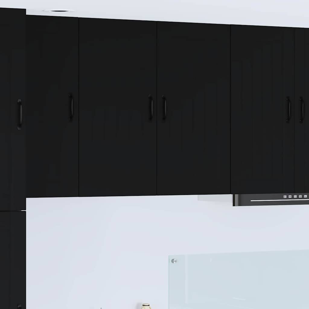 Dulapuri bucătărie - Dulap suspendat de bucătărie cu raft Negru 80 x 31 x 80 cm