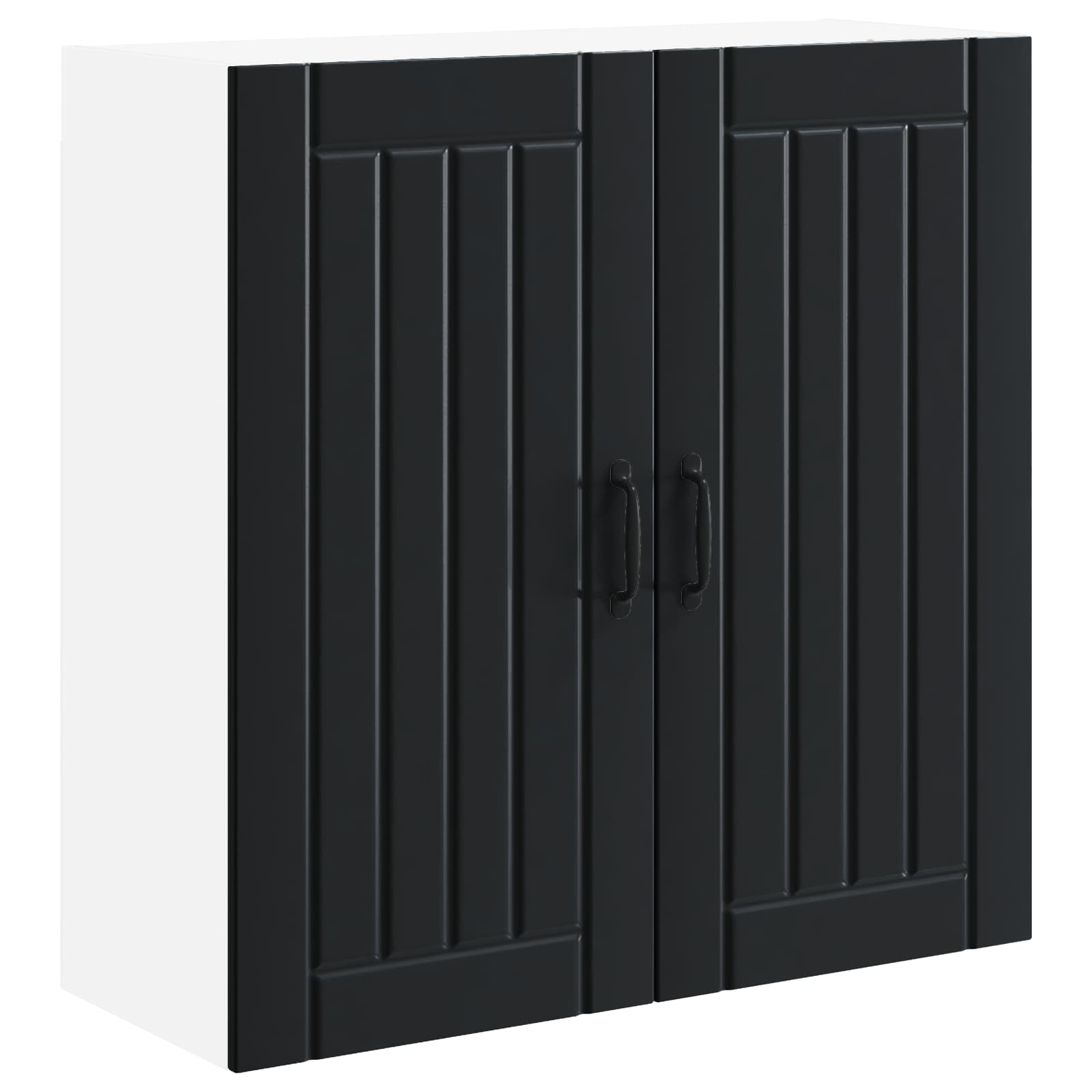 vidaXL Wandkast LUCCA Zwart 80 x 31 x 80 cm Bewerkt hout, foto 3