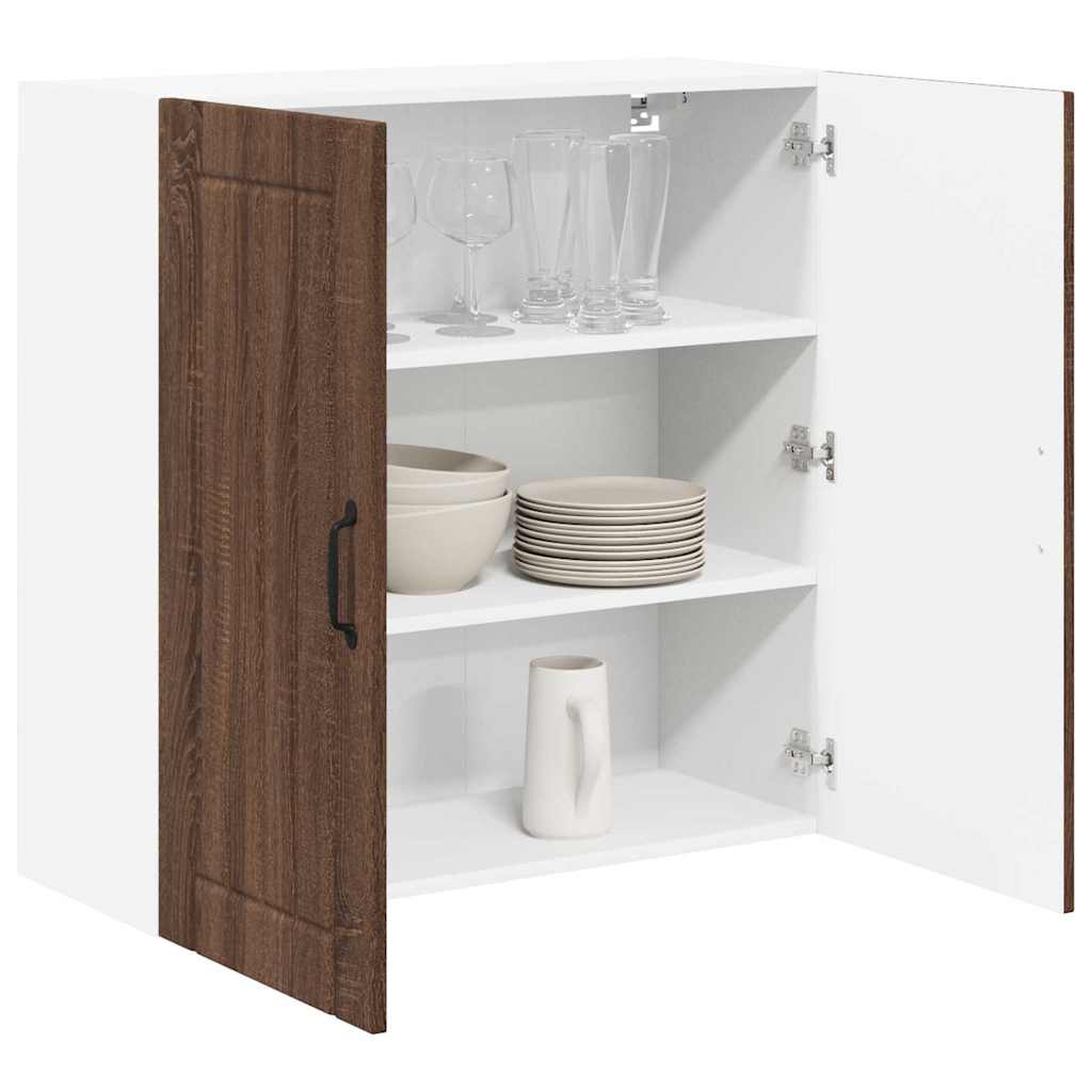 vidaXL Keukenkast aan de muur Bruin Eiken 80 x 31 x 80 cm Bewerkt hout