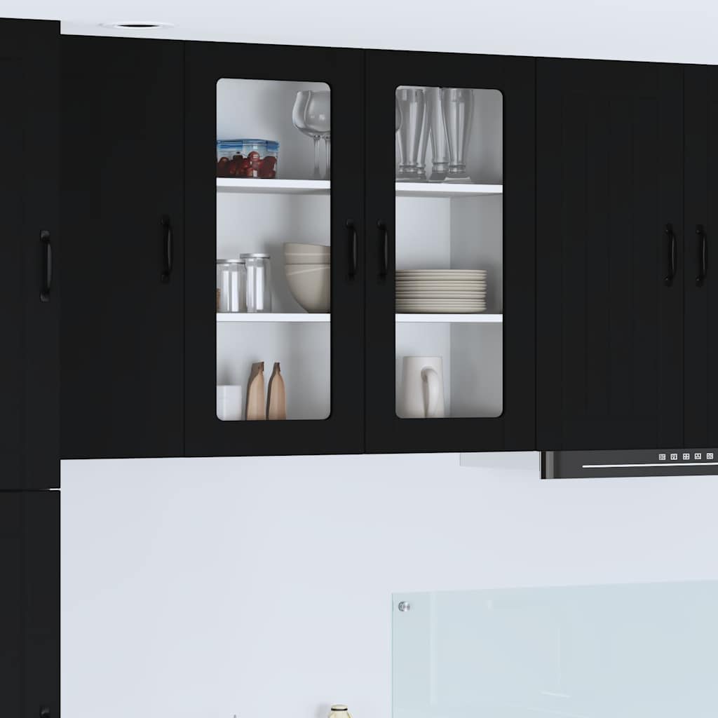 Dulapuri bucătărie - Dulap suspendat de bucătărie cu raft Negru 80 x 31 x 80 cm