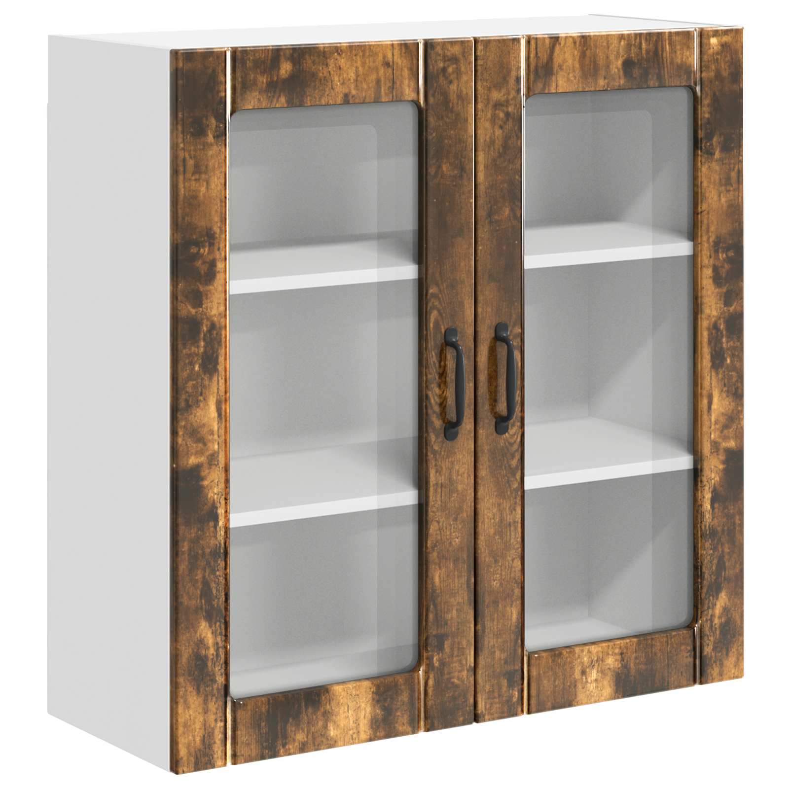 vidaXL Wandglas cabinet LUCCA Gerookt eiken 80 x 31 x 80 cm, foto 3