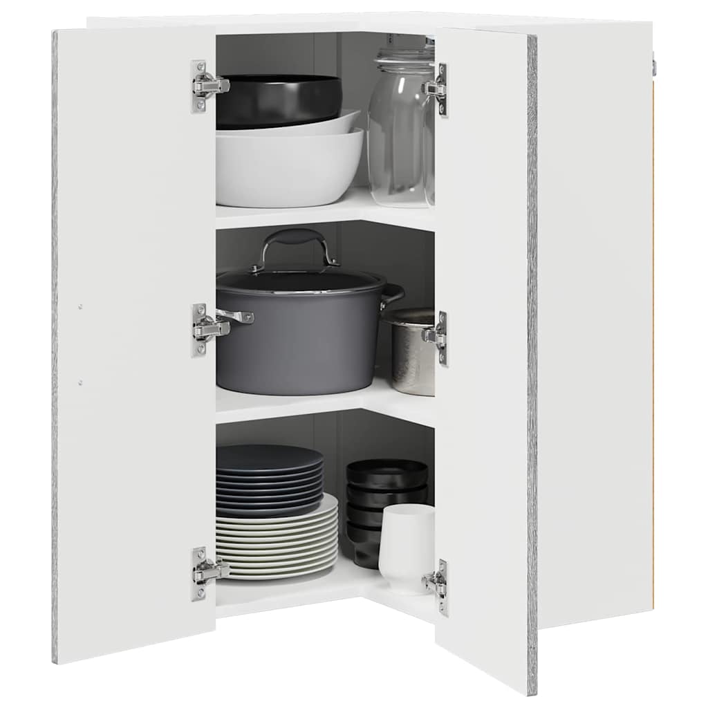 vidaXL Keukenkast aan de muur met plank Grijs Sonoma 57 x 57 x 80 cm