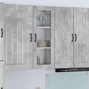 Stenski stekleni omarica LUCCA Betonsko siva 40 x 31 x 100 cm