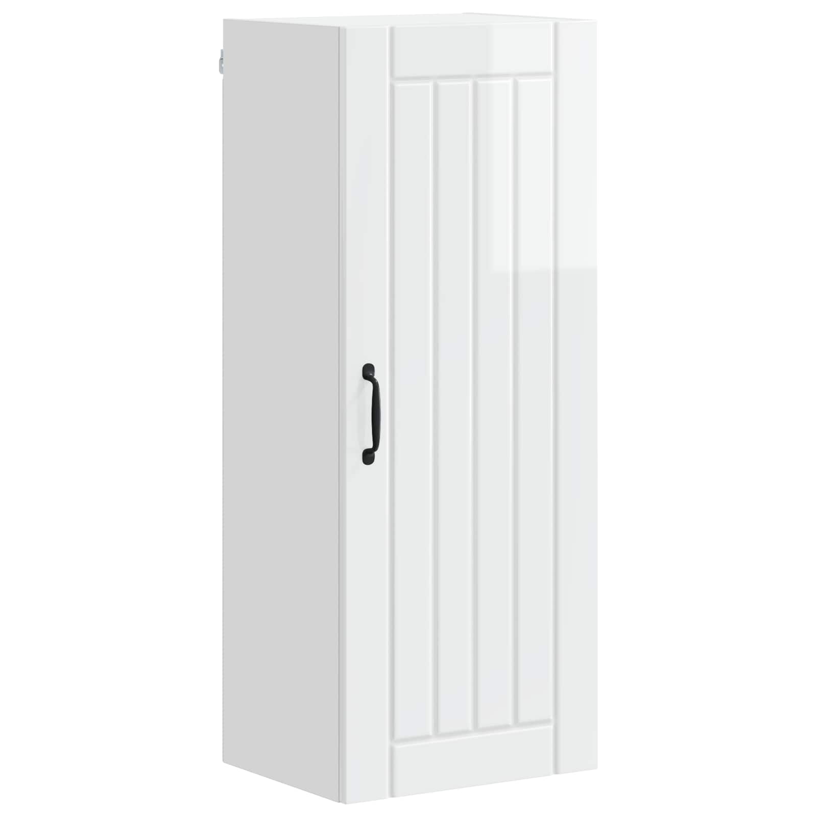 vidaXL Wandkast LUCCA Hoogglans Wit 40 x 31 x 100 cm Bewerkt hout, foto 3