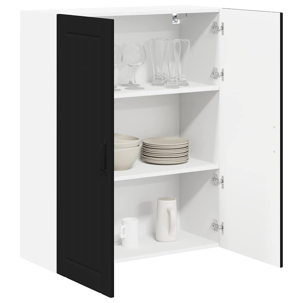 vidaXL Keukenkast aan de muur Zwart 80 x 31 x 100 cm Bewerkt hout