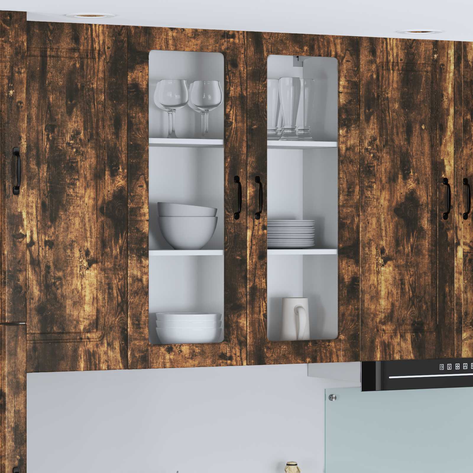 vidaXL Küchenwandschrank mit Tür Geräucherte Eiche 80 x 31 x 100 cm