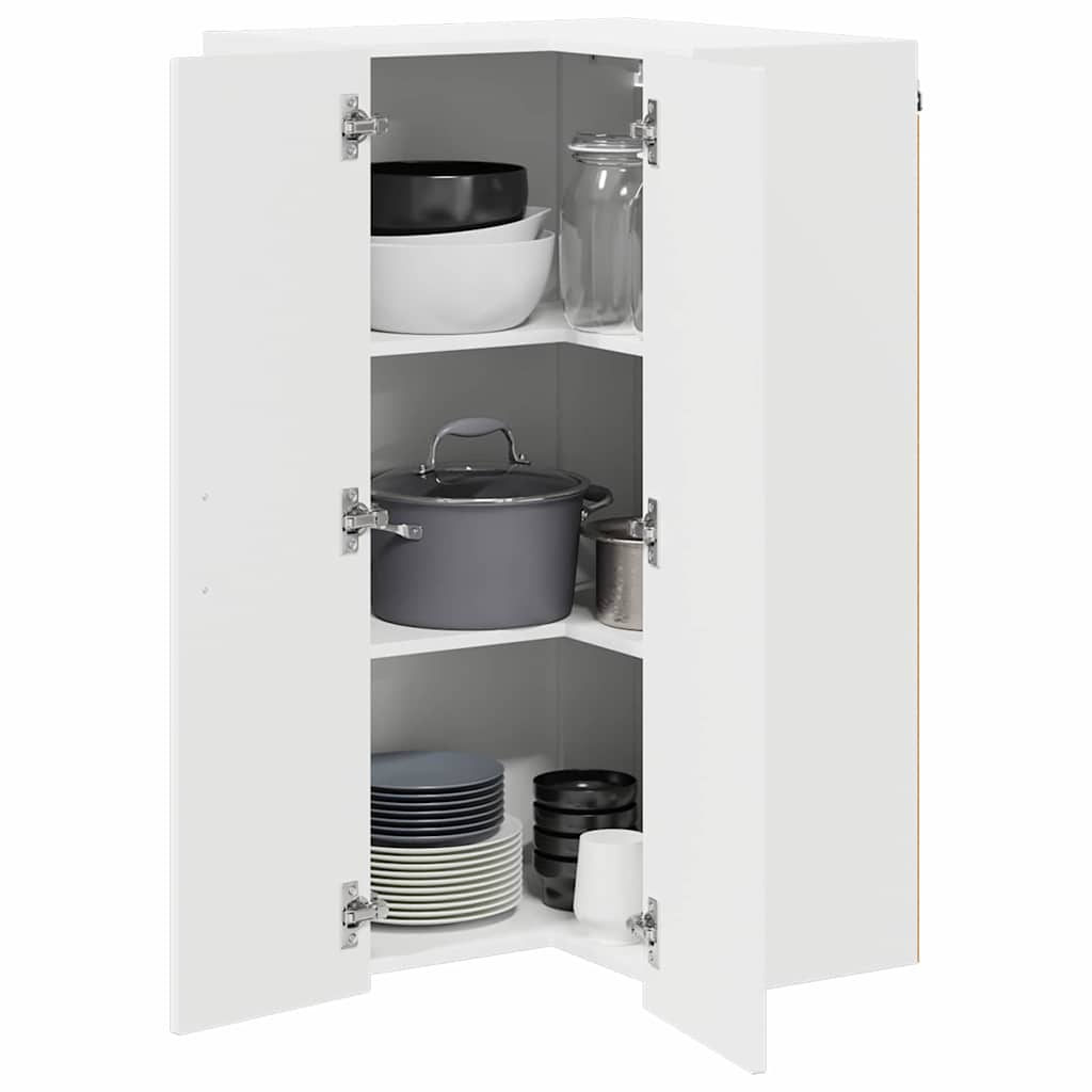 vidaXL Keukenkast aan de muur met plank Hoogglans wit 57 x 57 x 100 cm