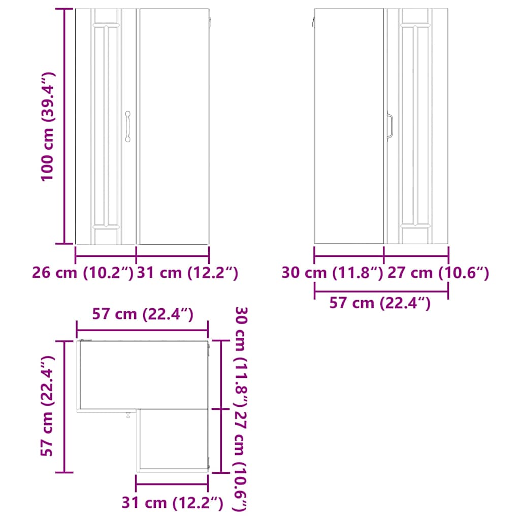 Kuhinjski element Siva Sonoma 57 x 57 x 100 cm Konstruiran les - slika 13