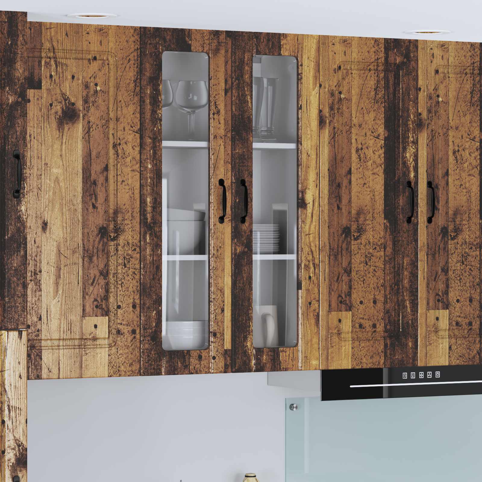 vidaXL Dulap suspendat de bucătărie cu ușă Lemn vechi 60 x 31 x 100 cm