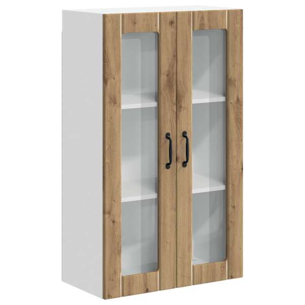 vidaXL Seinaklaasikapp LUCCA Artisan tamm 60 x 31 x 100 cm Tehispuit