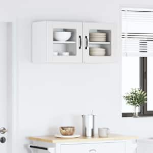 Nástěnná skleněná skříň PORTO 2 pcs Bílá 40 x 31 x 40 cm - obrázek 4