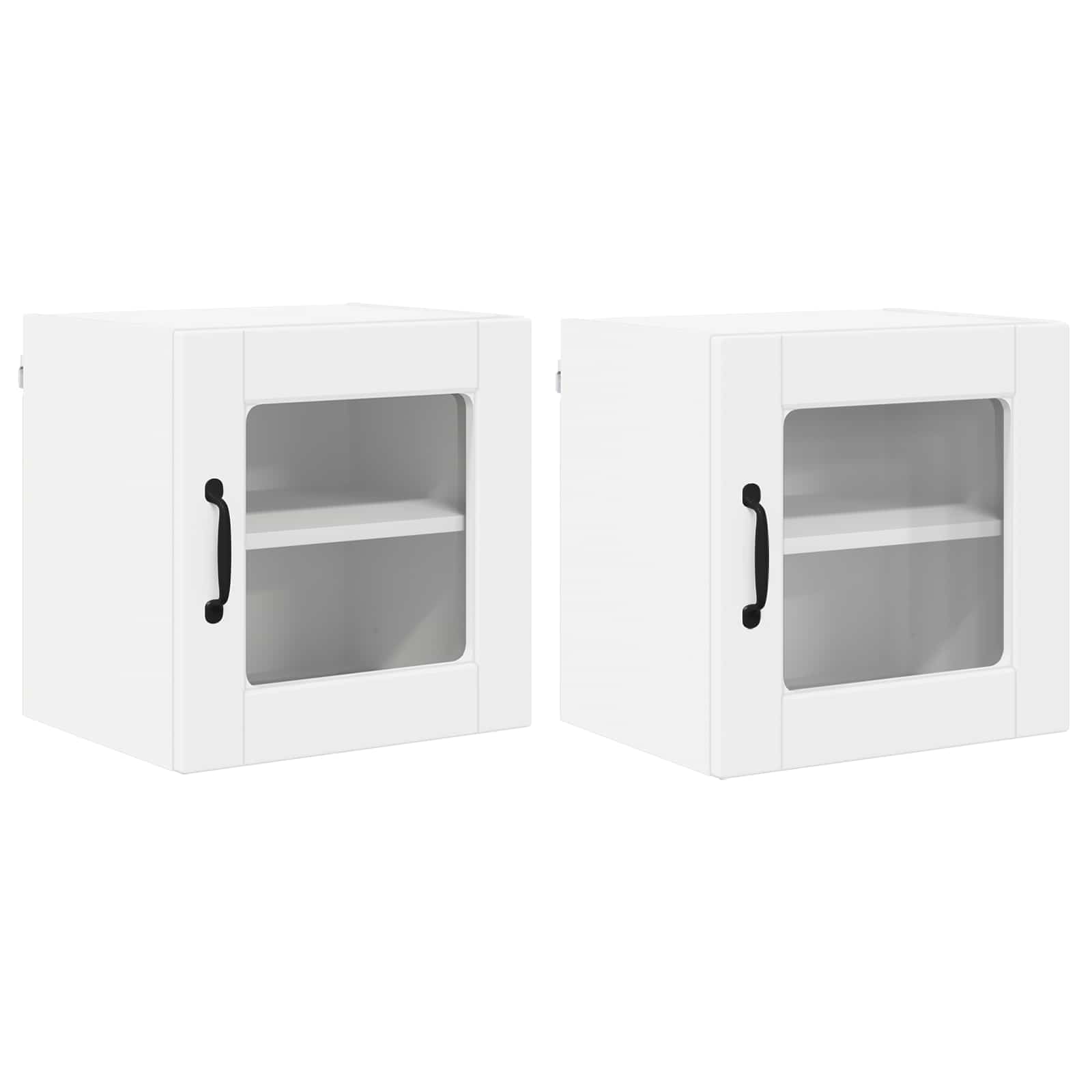 Seinälasi kaappi PORTO 2 pcs Valkoinen 40 x 31 x 40 cm - Image 2