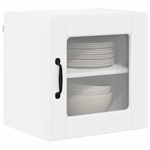 Nástěnná skleněná skříň PORTO 2 pcs Bílá 40 x 31 x 40 cm - obrázek 3