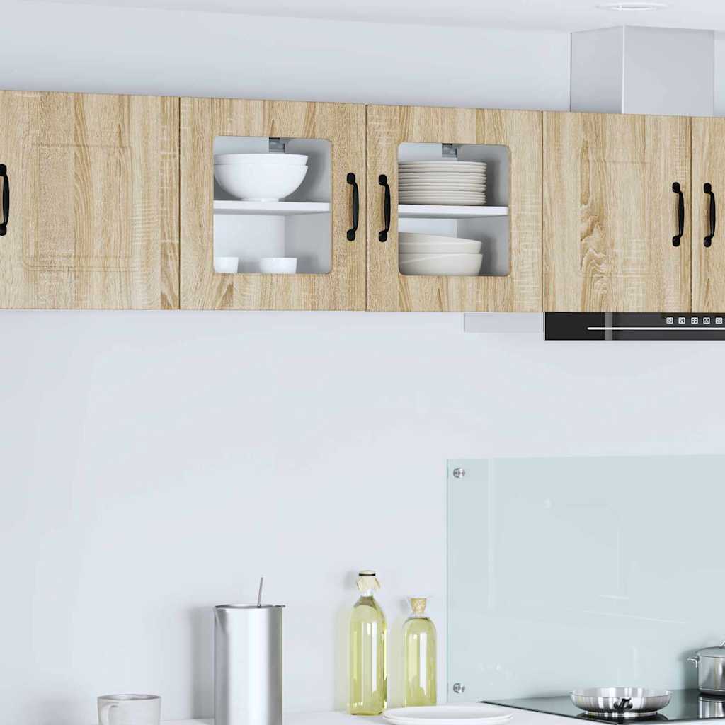 Mobilă și Mobilier - Dulap suspendat de bucătărie cu raft cu ușă 2 pcs Stejar Sonoma