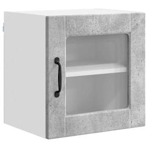 Nástěnná skleněná skříň PORTO 2 pcs Betonově šedá - obrázek 5