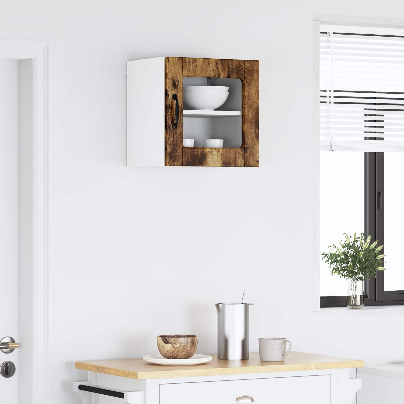 vidaXL Kjøkkenskap med hylle Røkt eik 40 x 31 x 40 cm Konstruert tre