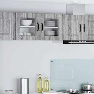 Stenski stekleni omarica PORTO Siva Sonoma 40 x 31 x 40 cm