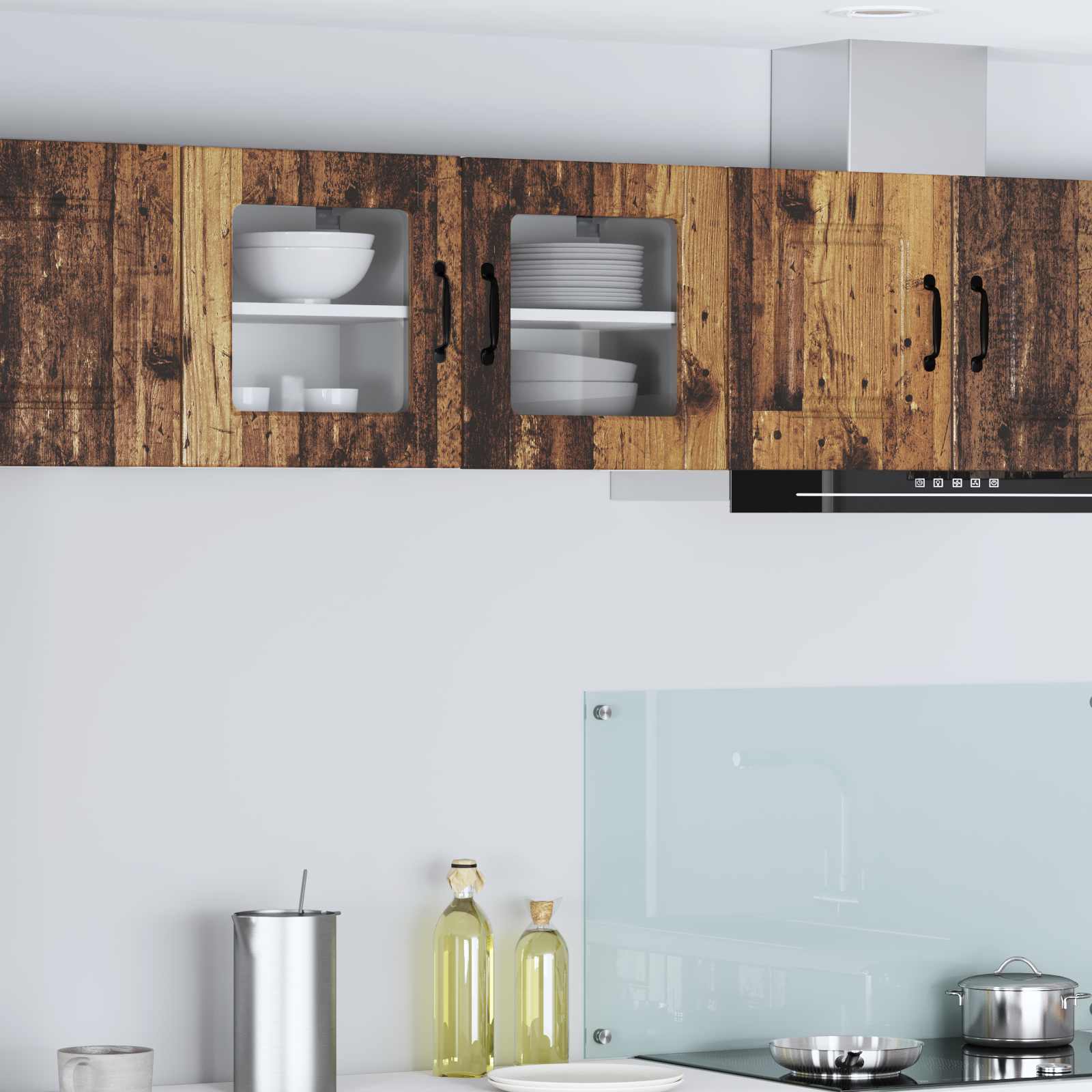 Köögikapp riiuliga 2 pcs Vana puit 40 x 31 x 40 cm Tehispuit