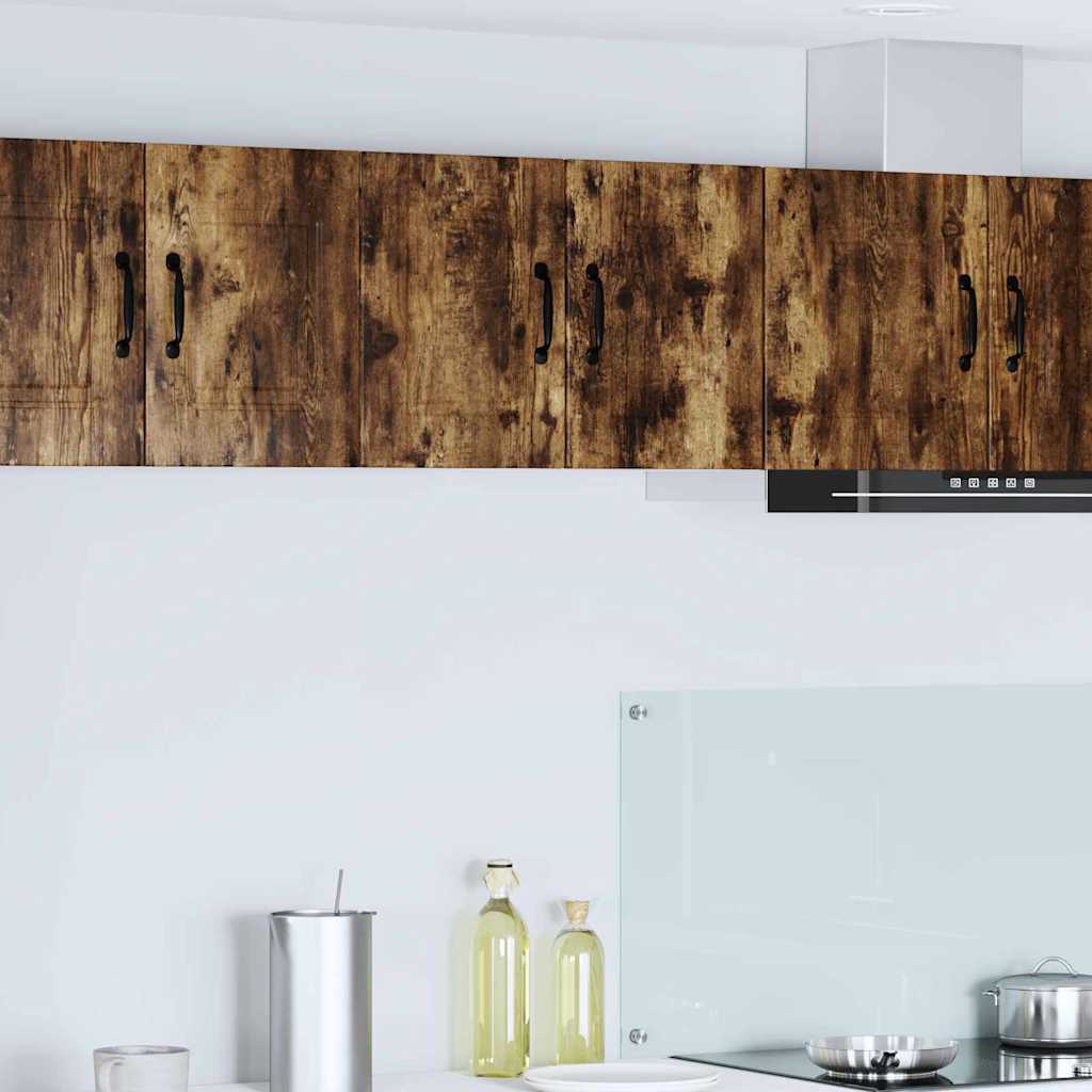 Mobilă și Mobilier - Dulap suspendat de bucătărie cu raft 2 pcs Stejar fumuriu