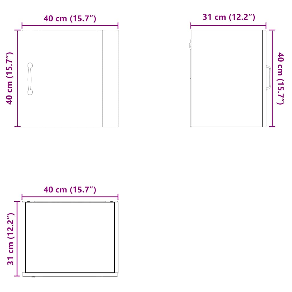 Kuhinjski element Betonsko siva 40 x 31 x 40 cm Konstruiran les - slika 13
