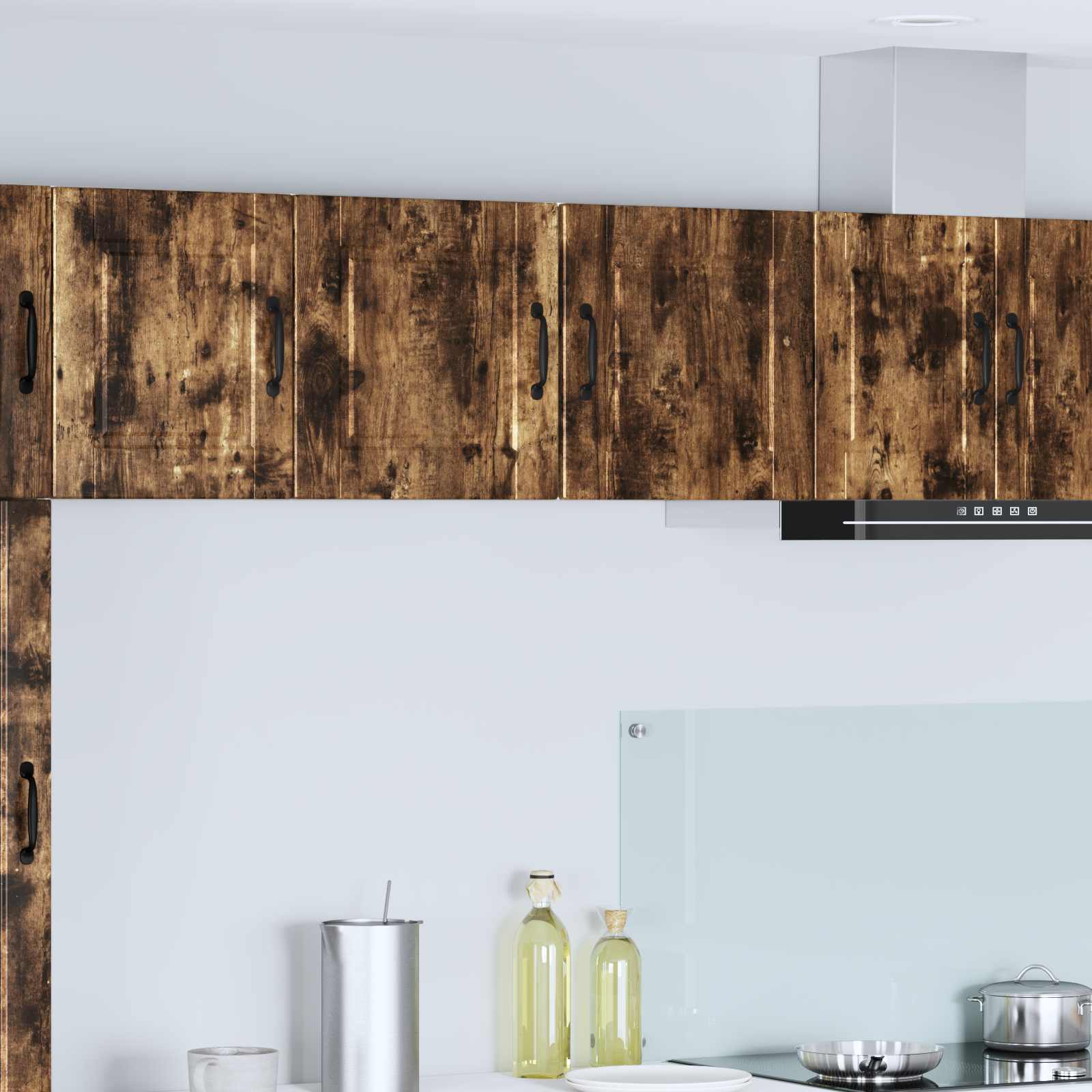 vidaXL Küchenschrank mit Regal 2 pcs Geräucherte Eiche 40 x 31 x 40 cm